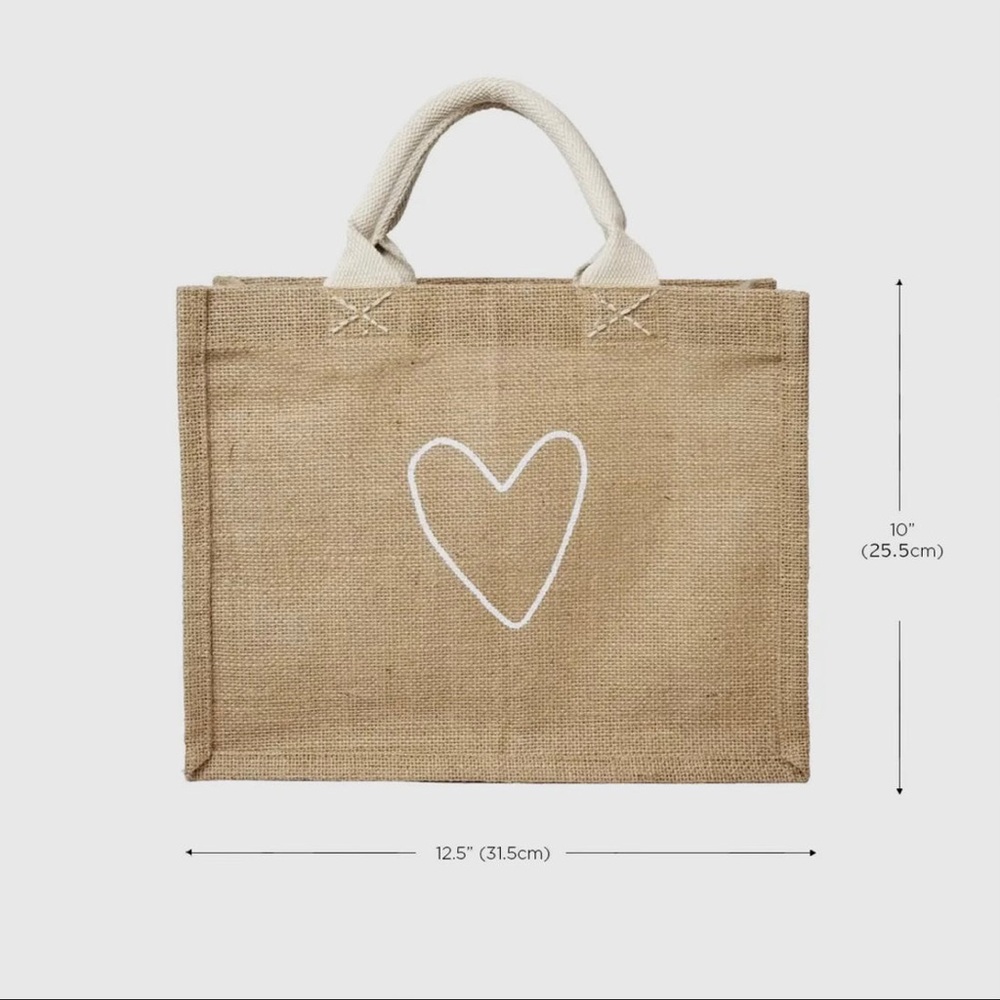 Jute Tote | Heart Design - Picture 3 of 8
